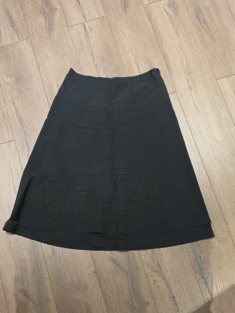 Prada Black Textured A-Line Skirt